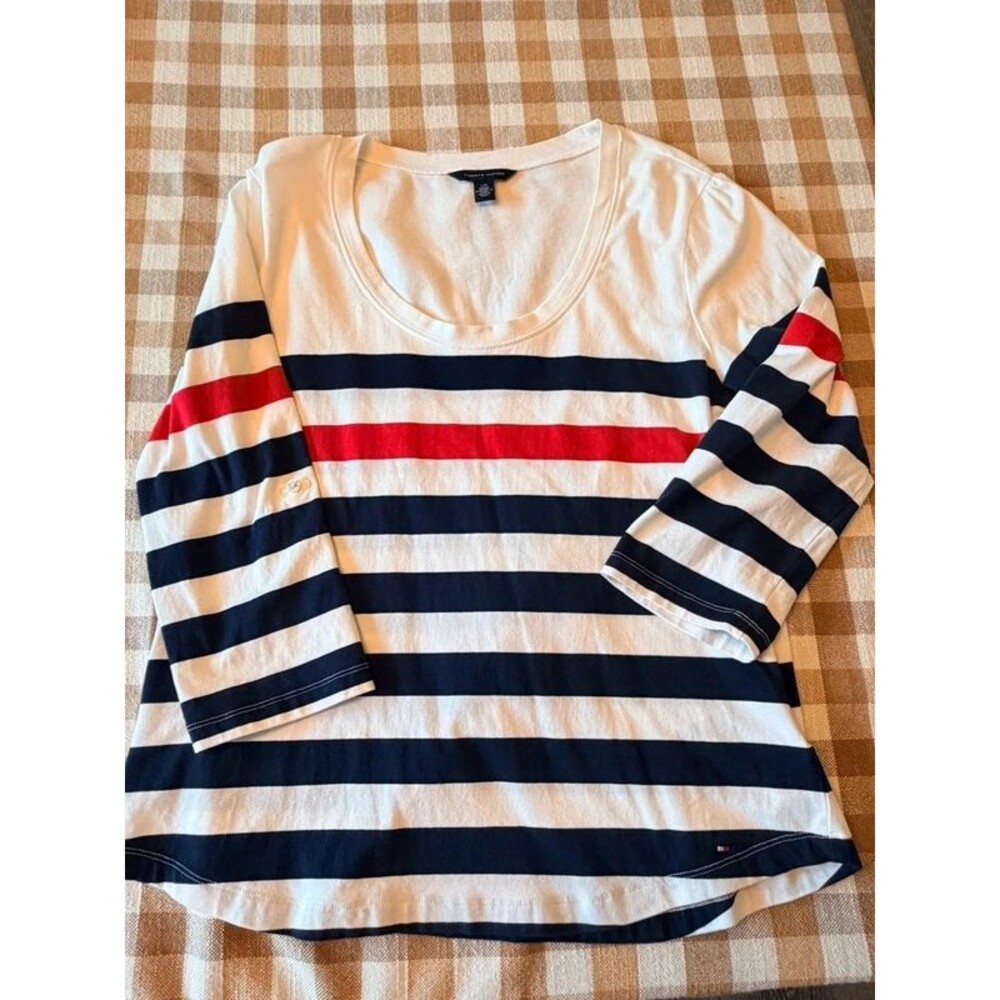 Tommy Hilfiger Womens 3/4 Sleeve Top